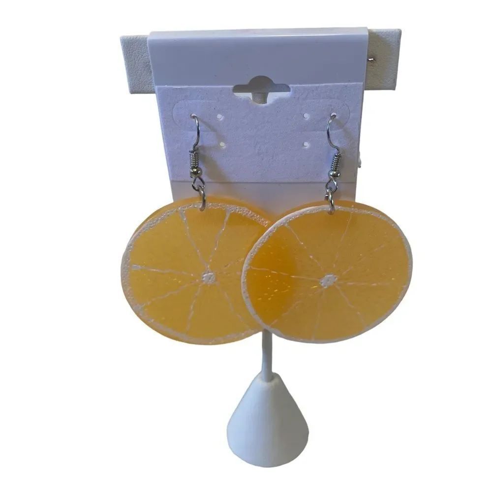 Orange Slice Drop Earrings